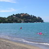 Italy, Tuscany, Orbetello, Pozzarello beach, looking west