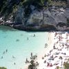 Menorca, Cala Macarelleta beach, view from above