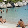 Menorca, Cala Macarelleta beach, water edge