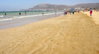 Марокко, Пляж Агадир, мокрый песок