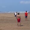 Morocco, Casablanca beach, wet sand