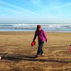 Morocco, El Jadida beach, wet sand