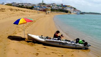 Morocco, Moulay Bousselham beach, kayak