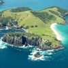 New Zealand, Bay of Islands beach, cliffs