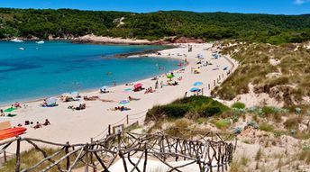Spain, Menorca, Cala d'Algaiarens beach