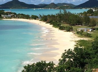 Antigua and Barbuda, Antigua, Ffryes beach, overlooking bay