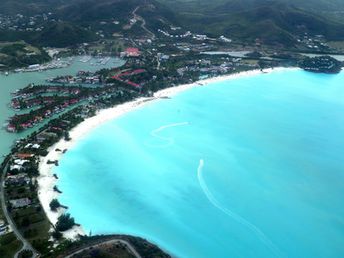 Antigua and Barbuda, Antigua, Jolly beach, aerial view