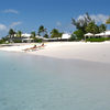 Bahamas, Long Island, Cape Santa Maria Bay beach, sunbeds