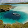 Bahamas, Long Island, Dean's Blue Hole beach, top view