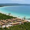 Cambodia, Koh Rong island, Sok San beach, aerial view