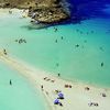 Cyprus, Nissi beach, aerial view to sandbank