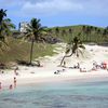 Easter Island, Anakena beach, view from the sea