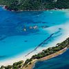 France, Corsica island, Santa Giulia beach, aerial view