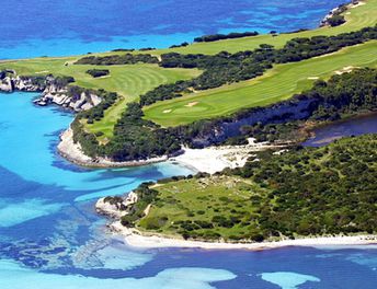 France, Corsica island, Sperone beach, golf fields