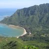 Hawaii, Oahu island, Kahana Bay beach, valley