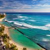 Hawaii, Oahu island, Waikiki beach, breakwater