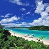 Japan, Ishigaki island, Kabira Bay beach, boats