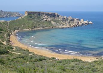 Malta Island, Ghajn Tuffieha beach, view from the top