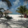 Mexico, Cozumel island, Passion Island beach, parasol