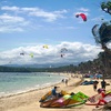 Philippines, Boracay island, Bulabog beach, kites