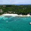 Philippines, Boracay island, Diniwid Beach, aerial view from the sea