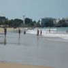 Sri Lanka, Mount Lavinia beach, wet sand