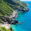 Syria, Kessab, Al-Samra beach, rocky shore