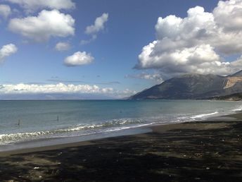 Syria, Kessab, Ras al-Bassit beach, black sand