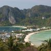 Thailand, Phi Phi, Loh Dalum Bay beach, aerial view