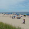 USA, Long Island, Coopers beach, parasols