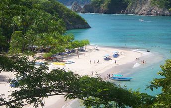 Costa Rica, Isla Tortuga, Playa de Isla Tortuga beach, view from top