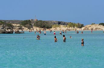 Greece, Crete island, Elafonisi beach, shallow water