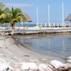 Guatemala, Rio Dulce, Punta de Palma beach, pier