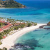 Madagascar, Nosy Be beach, Andilana Resort, aerial view