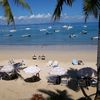 Madagascar, Nosy Be beach, sunbeds