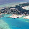 Maldives, Himmafushi isl, aerial view