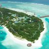 Maldives, Meeru beach, aerial view