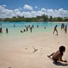 Mauritius island, Blue Bay beach, children
