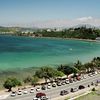 New Caledonia, Grande Terre, Baie des Citrons beach, view from top