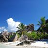 Seychelles, La Digue, Anse Source d'Argent beach, palms