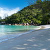 Seychelles, Praslin, Anse Kerlan beach, shadow
