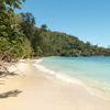 Seychelles, Praslin, Anse La Blague beach, wet sand