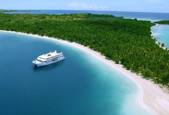 Fiji, Yasawa Islands, Nanuya Lailai island, Blue Lagoon beach, aerial view