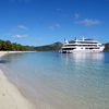 Fiji, Yasawa Islands, Nanuya Lailai island, Blue Lagoon beach, boat